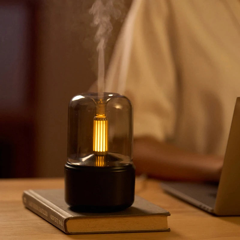 Candle Light Aroma Diffuser Portable USB Air Humidifier Home Office