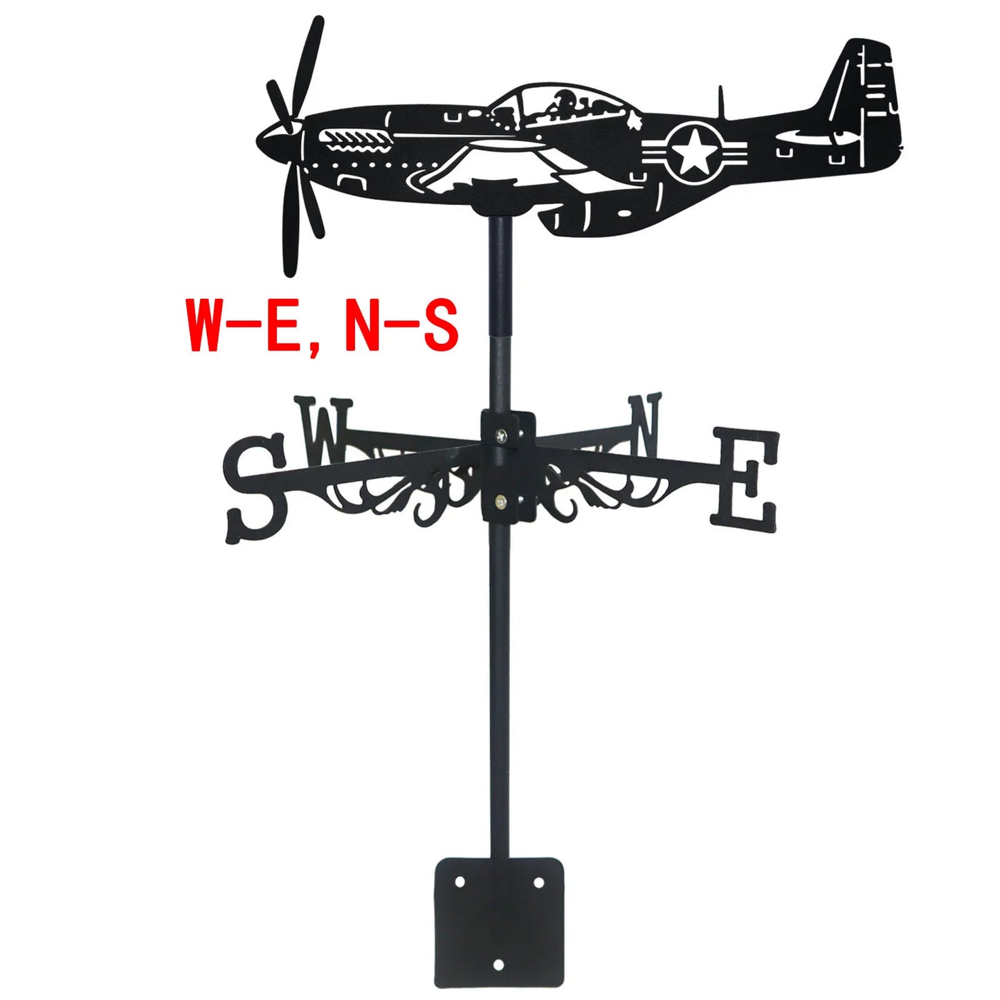 Metal Air Force Pilot Wind Vane Garden Decoration