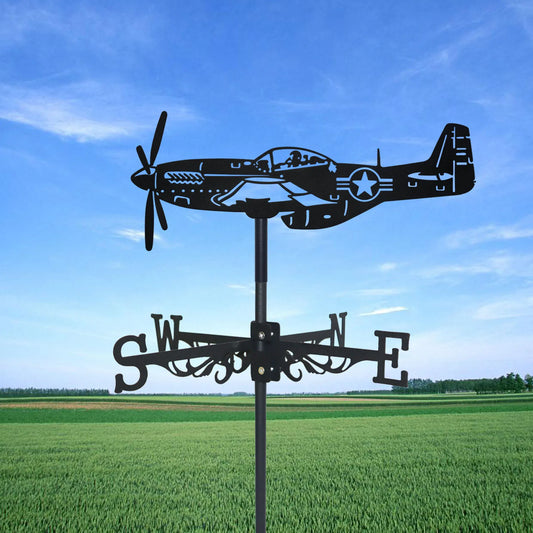 Metal Air Force Pilot Wind Vane Garden Decoration