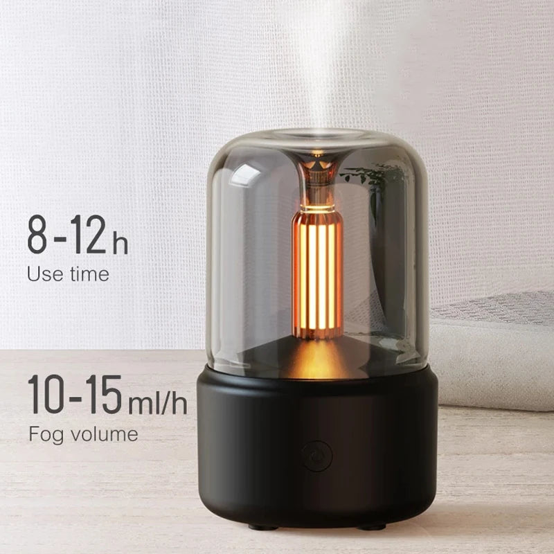 Candle Light Aroma Diffuser Portable USB Air Humidifier Home Office