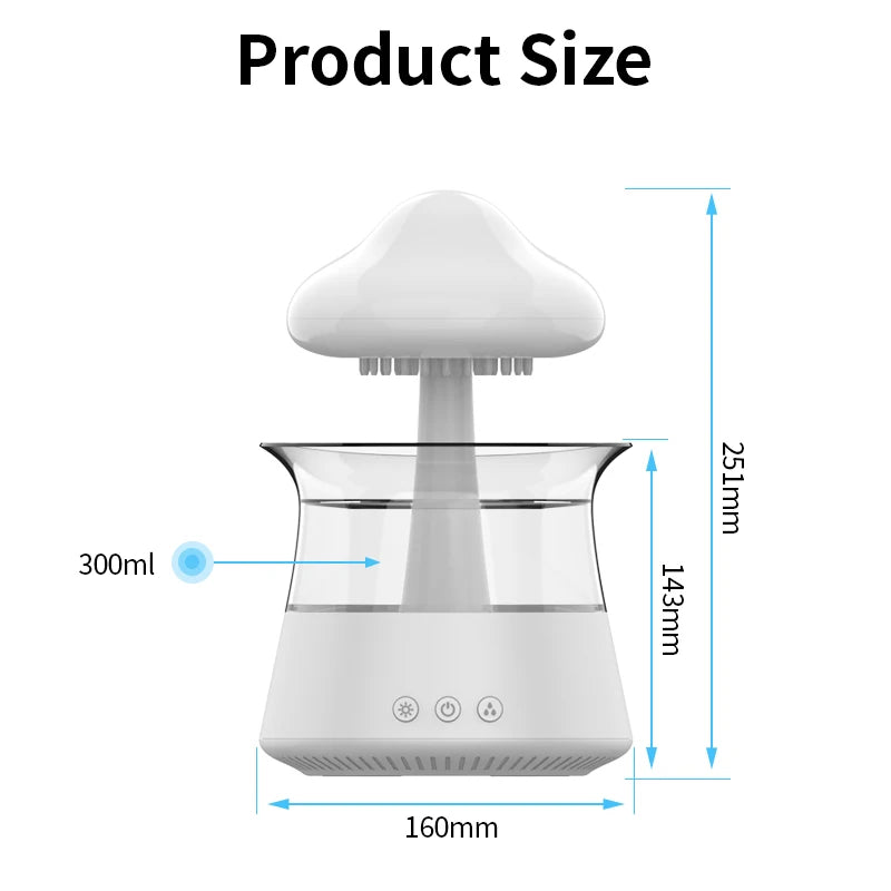 300ml Mushroom Rain Cloud Air Humidifier