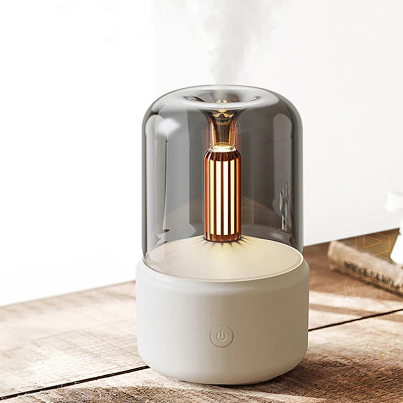 Candle Light Aroma Diffuser Portable USB Air Humidifier Home Office